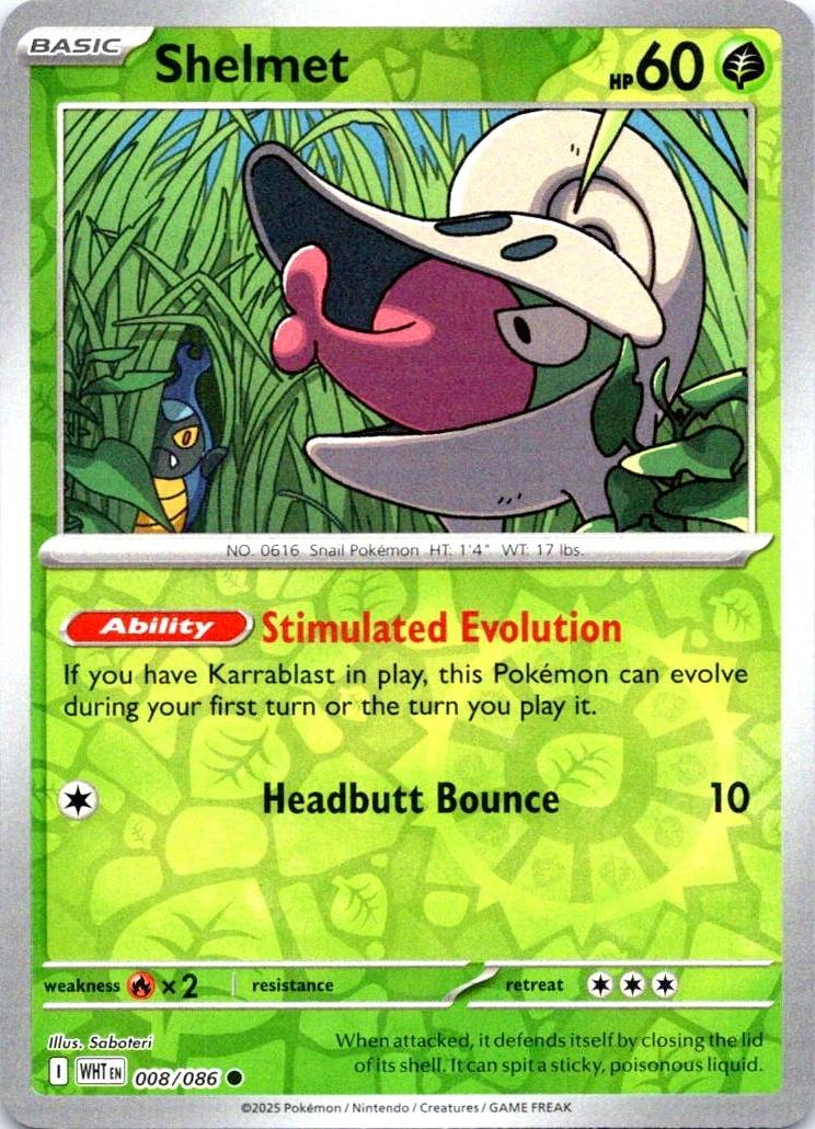White Flare Shelmet [Reverse] Pokémon card